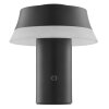 Brilliant modern LED table lamp Kinich with a layered white conical shade