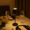 Brilliant modern LED table lamp Elora with conical black shade, 2700 Kelvin warm white