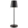 Brilliant modern LED table lamp Elora with conical black shade, 2700 Kelvin warm white