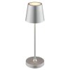 Brilliant modern LED conical table lamp Elora, 2700 Kelvin warm white, silver shade