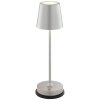 Brilliant modern LED conical table lamp Elora, 2700 Kelvin warm white, silver shade