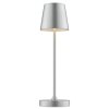 Brilliant modern LED conical table lamp Elora, 2700 Kelvin warm white, silver shade