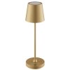 Brilliant LED table lamp Elora, modern tapered gold shade, warm white 2700 Kelvin