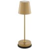 Brilliant LED table lamp Elora, modern tapered gold shade, warm white 2700 Kelvin