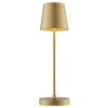 Brilliant LED table lamp Elora, modern tapered gold shade, warm white 2700 Kelvin