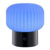 Brilliant RGB LED table lamp Sarastro, ribbed white shade, 2700 Kelvin warm white