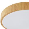 Brilliant LED ceiling light Teranon, round light-wood-colored rim, 3000 Kelvin warm white