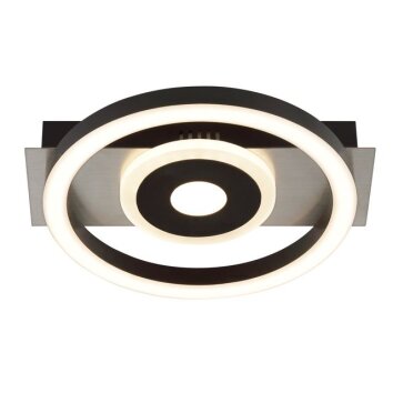 Brilliant LED Ceiling Light Maureen, black shade, memory function, 3000 Kelvin warm white