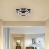 Brilliant LED ceiling light Pedley, black shade, 3000 Kelvin warm white, concentric rings
