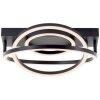 Brilliant LED ceiling light Pedley, black shade, 3000 Kelvin warm white, concentric rings