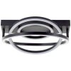 Brilliant LED ceiling light Pedley, black shade, 3000 Kelvin warm white, concentric rings