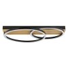 Brilliant LED ceiling light Calma with overlapping oval frames and dark wood slats