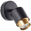 Brilliant Wall spotlight Covelo, cylindrical swivel head, gold bezel, 3000 Kelvin warm white