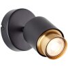 Brilliant Wall spotlight Covelo, cylindrical swivel head, gold bezel, 3000 Kelvin warm white