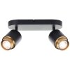 Brilliant Ceiling Spotlight Covelo, 2 Rotating Heads, Gold Trim, 3000 Kelvin Warm White