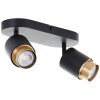 Brilliant Ceiling Spotlight Covelo, 2 Rotating Heads, Gold Trim, 3000 Kelvin Warm White