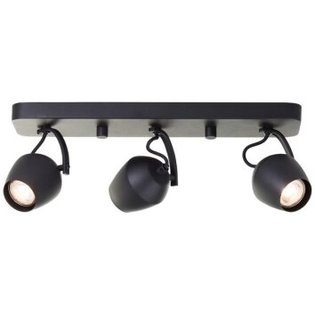 Brilliant ceiling spotlight Vertino with black rotating conical heads, 3000 Kelvin warm white