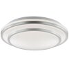 Brilliant LED round ceiling light Luciano, flat rings, white shade, 4000 Kelvin neutral white
