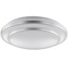 Brilliant LED round ceiling light Luciano, flat rings, white shade, 4000 Kelvin neutral white