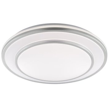 Brilliant LED ceiling light Luciano, flat round, white shade, 4000 Kelvin neutral white
