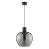 Brilliant Pendant light Ligari, modern teardrop-shaped smoke-coloured glass shade