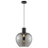 Brilliant Pendant light Ligari, modern teardrop-shaped smoke-coloured glass shade