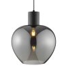 Brilliant Pendant light Ligari, modern teardrop-shaped smoke-coloured glass shade
