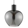 Brilliant Pendant light Ligari, modern teardrop-shaped smoke-coloured glass shade