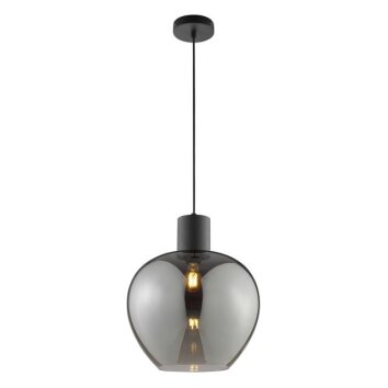 Brilliant Pendant light Ligari, modern teardrop-shaped smoke-coloured glass shade