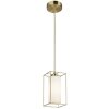 Brilliant Leuchten Cage pendant light Dolly, gold frame, white glass shade, 12.5 cm long