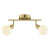 Brilliant Globe ceiling spotlight Jorge with 2 white glass shades and rotating heads