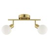 Brilliant Globe ceiling spotlight Jorge with 2 white glass shades and rotating heads