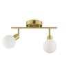 Brilliant Globe ceiling spotlight Jorge with 2 white glass shades and rotating heads