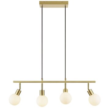 Brilliant cottage pendant light Jorge with 4 white glass shades for kitchen islands
