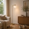Brilliant Leuchten Floor lamp Fanny with a round white cottage-style glass shade