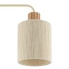 Brilliant Leuchten Table Lamp Arlo with a curved arm and beige fabric shade