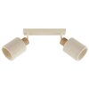 Brilliant Ceiling Spotlight Arlo with beige fabric shades and ribbed wood details