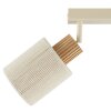 Brilliant Ceiling Spotlight Arlo with beige fabric shades and ribbed wood details