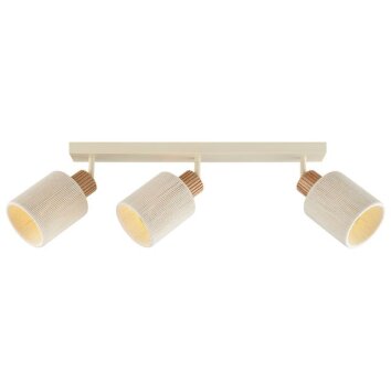 Brilliant Boho Ceiling Spotlight Arlo with 3 rotating heads and ribbed wood collars