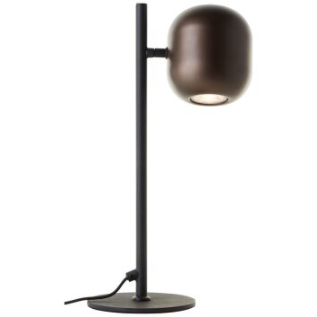 Brilliant table lamp Jane in industrial style, brown shade, adjustable head
