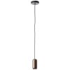 Brilliant Pendant light Jane with a cylindrical brown metal shade in industrial style
