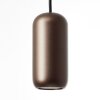 Brilliant Pendant light Jane with a cylindrical brown metal shade in industrial style