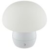 Brilliant LED mushroom-shaped table lamp Dupos with white glass shade, 2700 Kelvin warm white