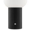Brilliant LED table lamp Venti, fluted base, white glass shade, 3000 Kelvin warm white