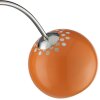 Brilliant Arc Floor Lamp Helen with curved chrome arm and orange metal dome shade