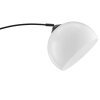 Brilliant modern sofa arc floor lamp Vessa, curved arm, white dome shade, swivel head