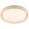 Brilliant flat round LED ceiling light Sonora in beige, 3000 Kelvin warm white