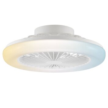 Brilliant LED flat, round ceiling fan Montero, adjustable colour temperature 2700-6500 Kelvin