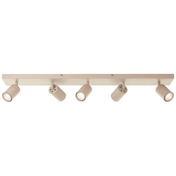 Brilliant ceiling spotlight Jello, 5 rotating champagne heads, 3000 Kelvin warm white