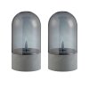 Brilliant LED table lamp Illusion with smoke-coloured glass dome shades and grey base